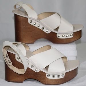 Rag & Bone White Leather Platform Sandals